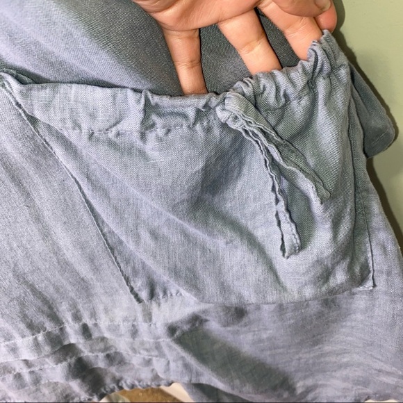 Italian Linen Blue Lagenlook Oversized Tunic Blouse Top Size XS - Picture 7 of 9